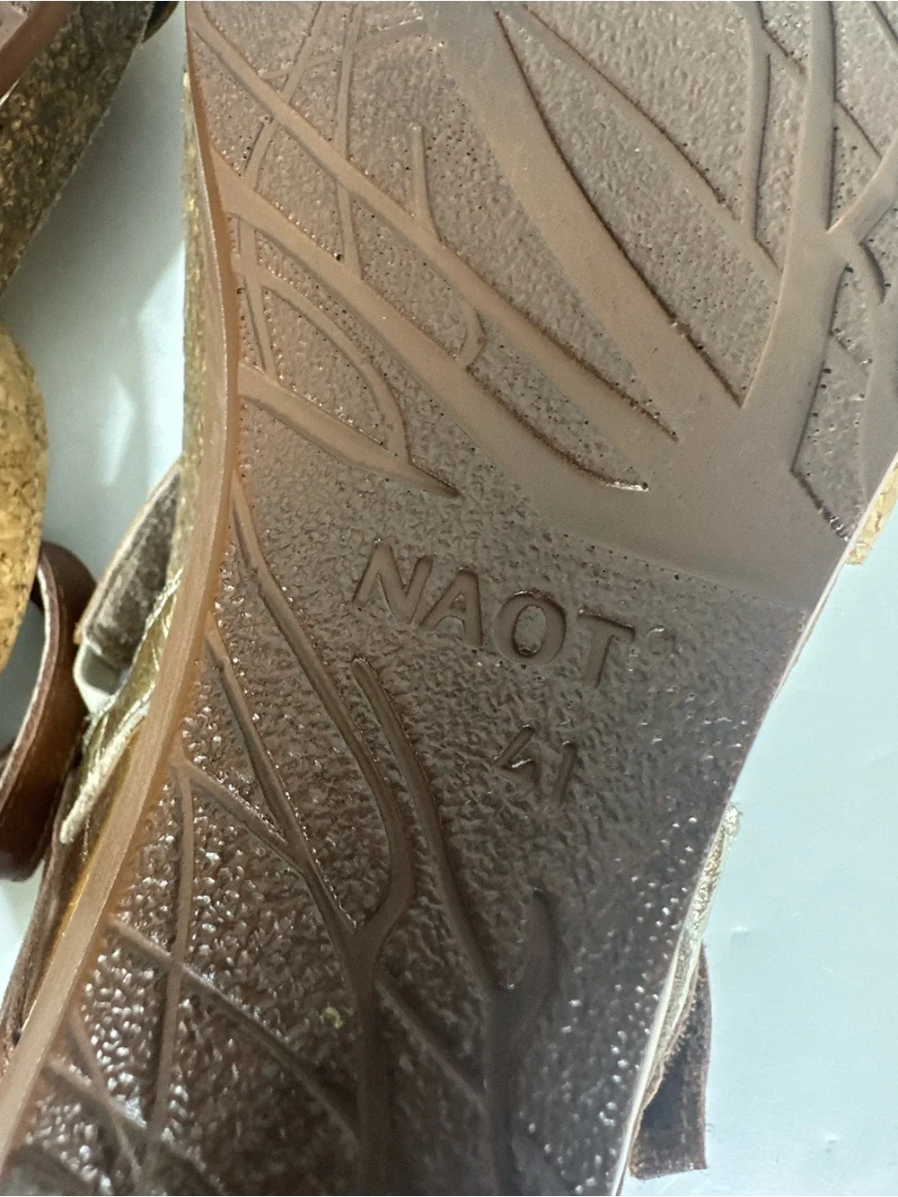 Naot Hero Size 41 Women's Brown and Metallic Slingback Sandals